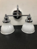 Capital Lighting 8302CH-128 Baxter 2 Light 16" Wide Bathroom Vanity Light with Frosted Glass Shades - Chrome
