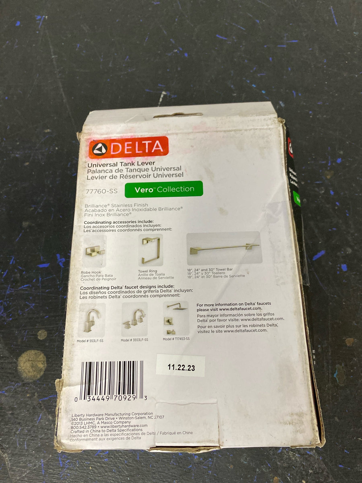 Delta 77760-SS Vero Tank Lever, Left Front or Left Side Mount - Brilliance Stainless