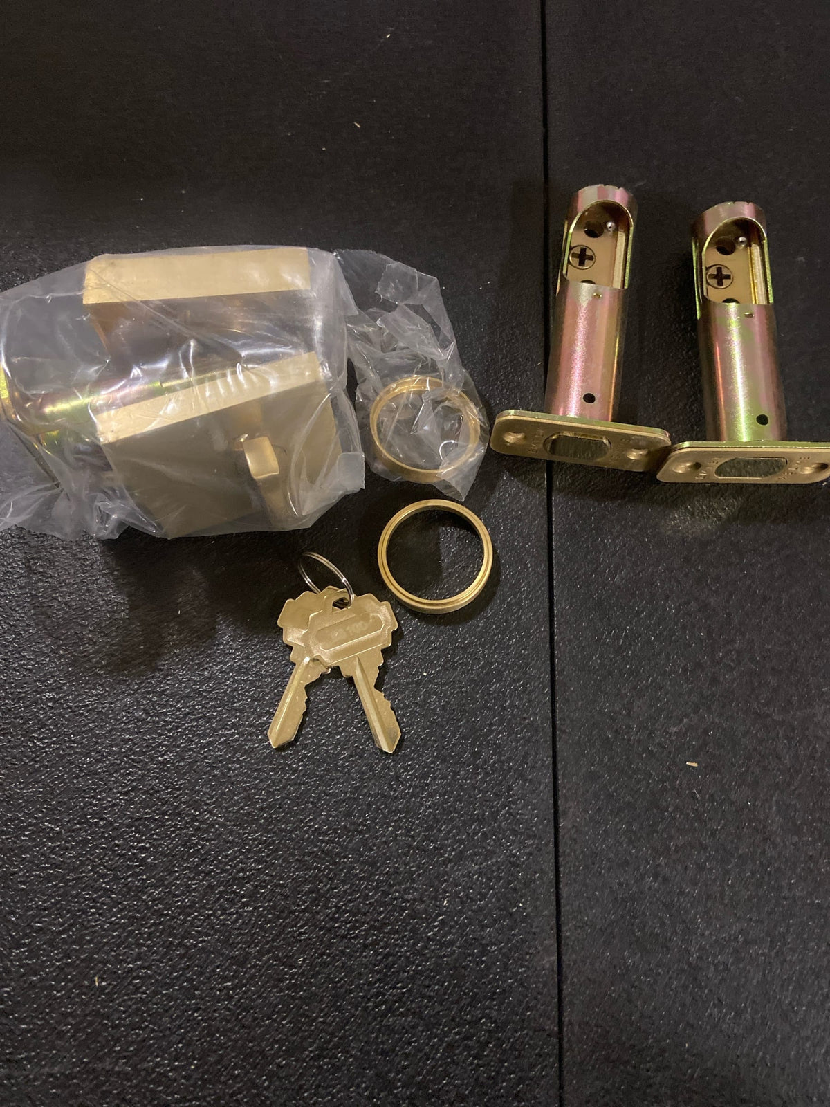 Emtek 8469US4 Square Brass Modern Single Cylinder Keyed Entry Deadbolt - Satin Brass