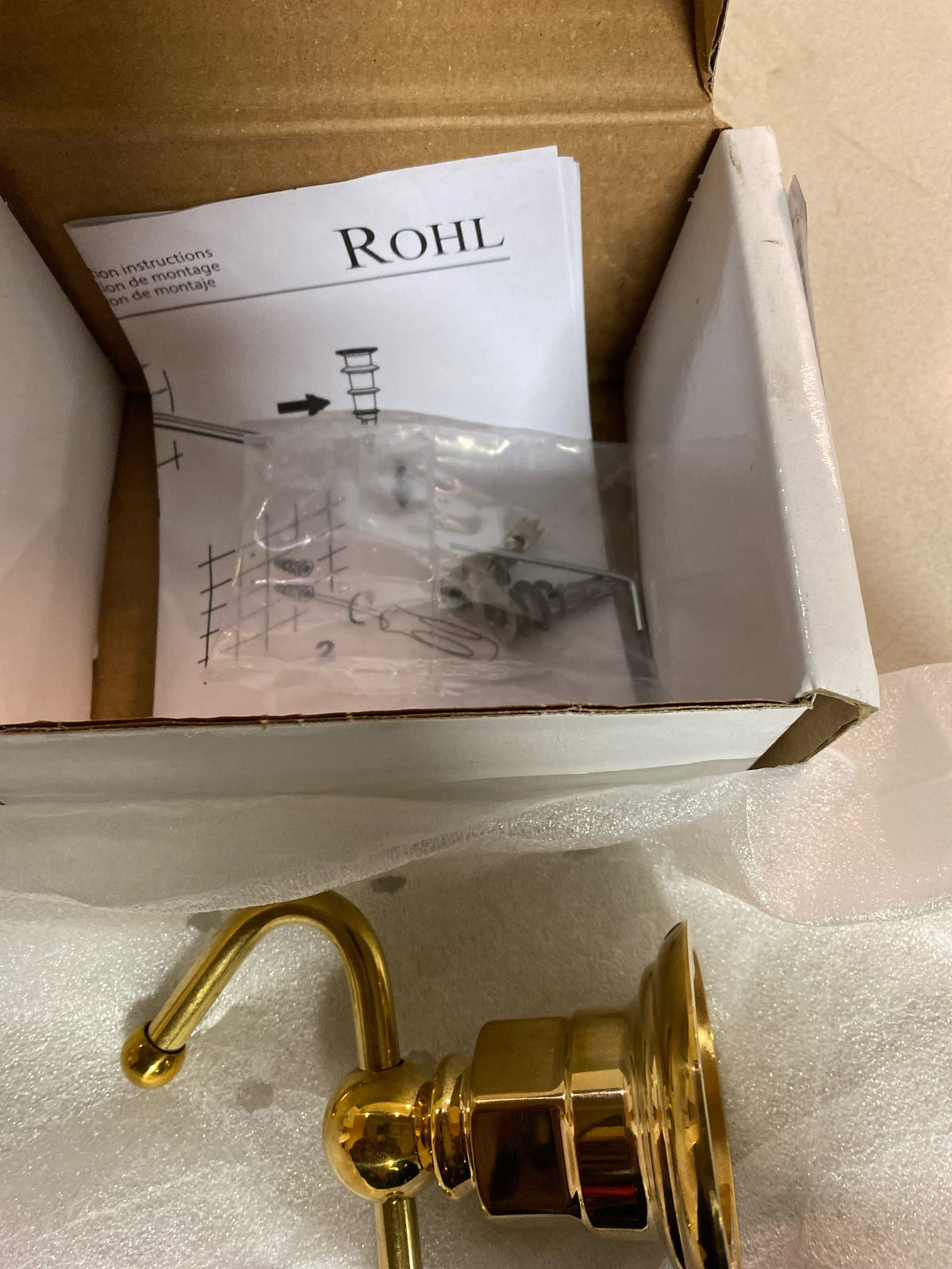 Rohl ROT7ULB Single Robe Hook - Unlacquered Brass (Living Finish)