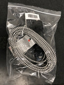 Hdx LTS-7A-2 15 ft. 16/3 3 Outlet, 2 USB Braided Extension Cord in Black and White