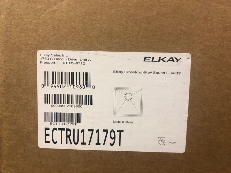 Elkay Crosstown 18-1/2" Undermount Single Basin Stainless Steel Kitchen Sink