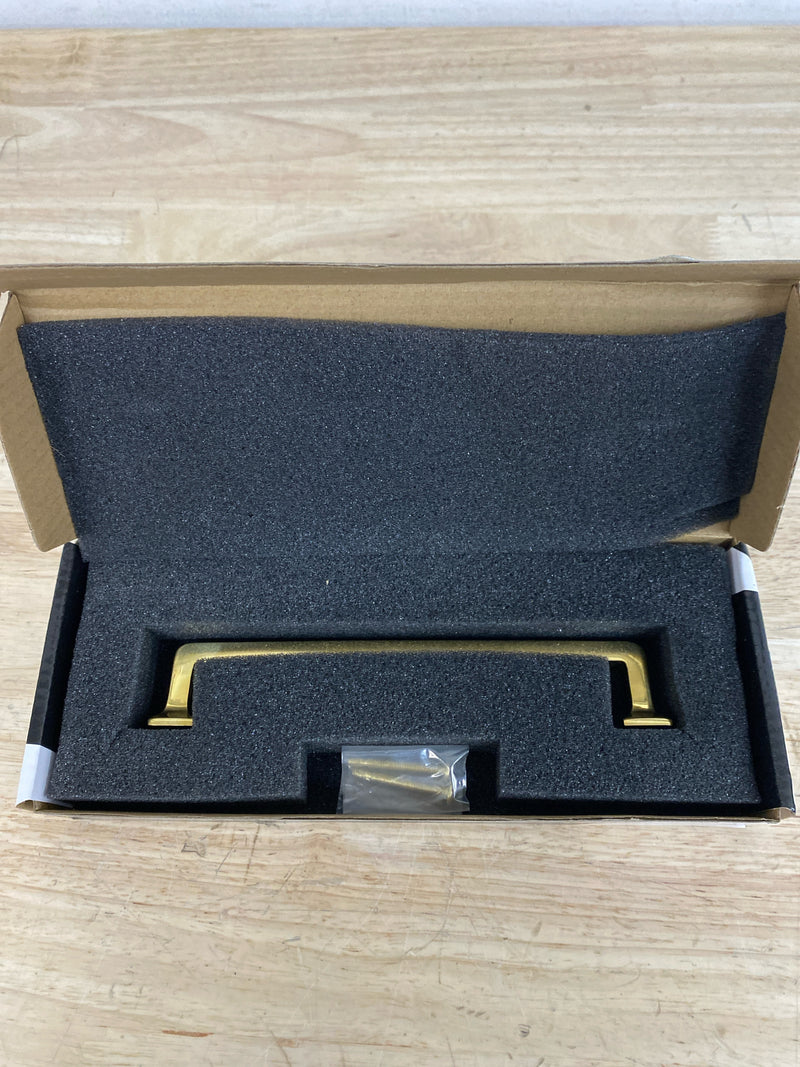 Alno A950-6-PB/NL Millennium 6" Center to Center Contemporary Square Solid Brass Cabinet Handle / Drawer Pull - Unlacquered Brass
