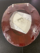 Signature Hardware 153867 Luxury Mahogany Oak Elongated Closed-Front Toilet Seat - Mahogany/Chrome