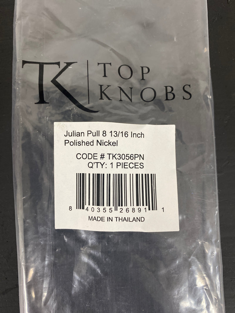 Top Knobs TK3056PN Julian 8-13/16 Inch Center to Center Bar Cabinet Pull - Polished Nickel