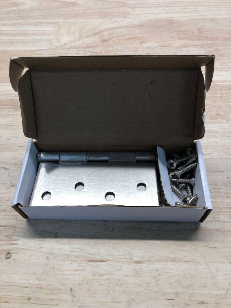 Emtek 91014US26 4" x 4" Square Corner Plain Bearing Mortise Hinge - Pair - Polished Chrome