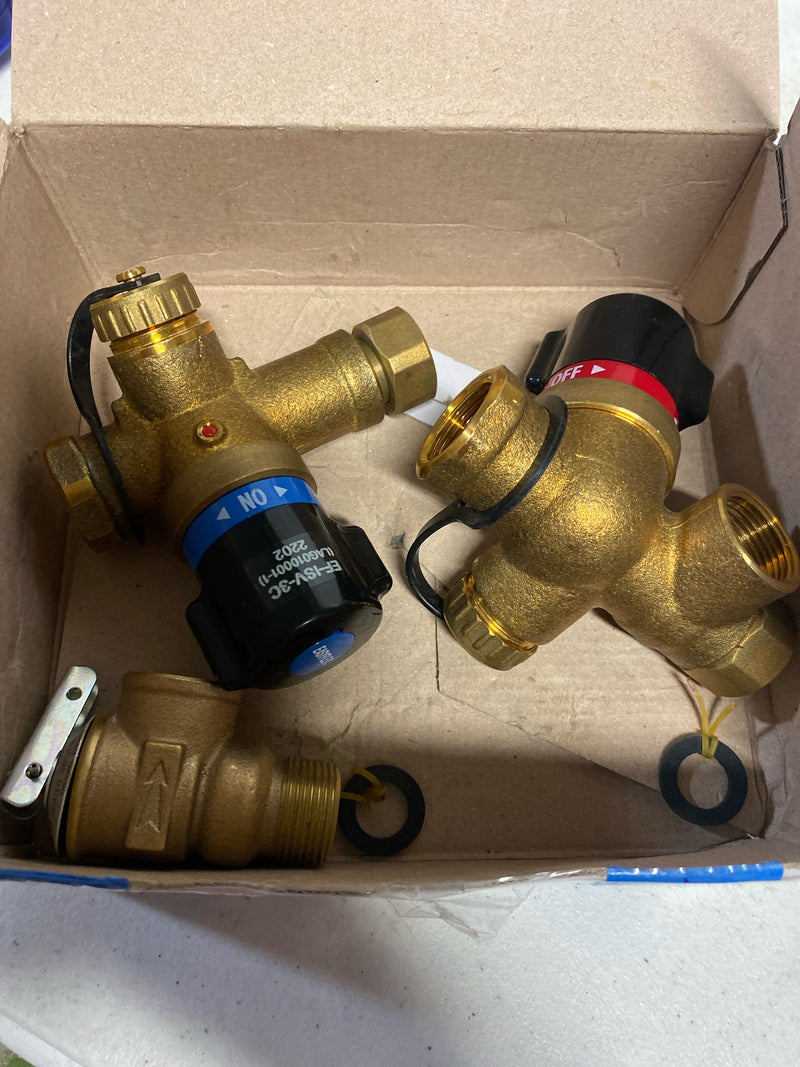 Easyflex EF-ISV-2PR 3/4 in. Soft-Urn Tankless Water Heater FIP Service Valve Set with PR Valve