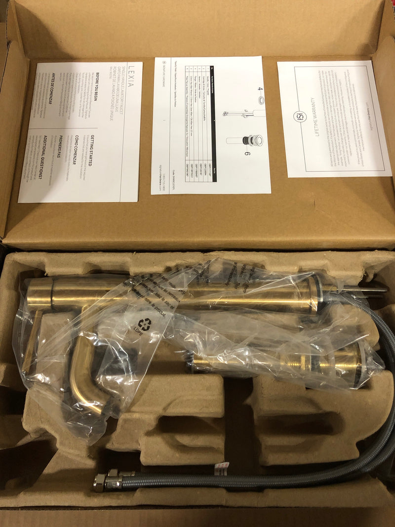 Signature Hardware SHWSCLE107LBG Lexia 1.2 GPM Vessel Single Hole Bathroom Faucet with Pop-Up Drain Assembly - Brushed Gold
