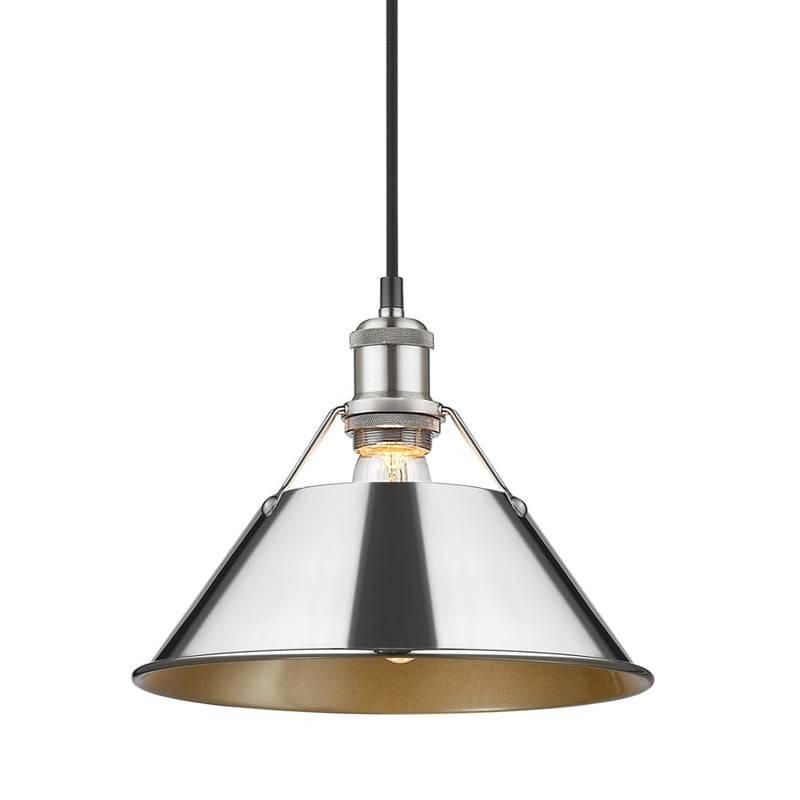 Golden Lighting Orwell 10" Wide Pendant - Aged Brass / Pewter