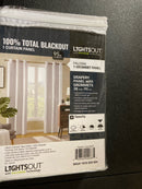 Lightsout with enershield technology HDPALOMA-100-470 Paloma White 38 in. W x 95 in. L Grommet 100% Blackout Curtain (Single Panel)