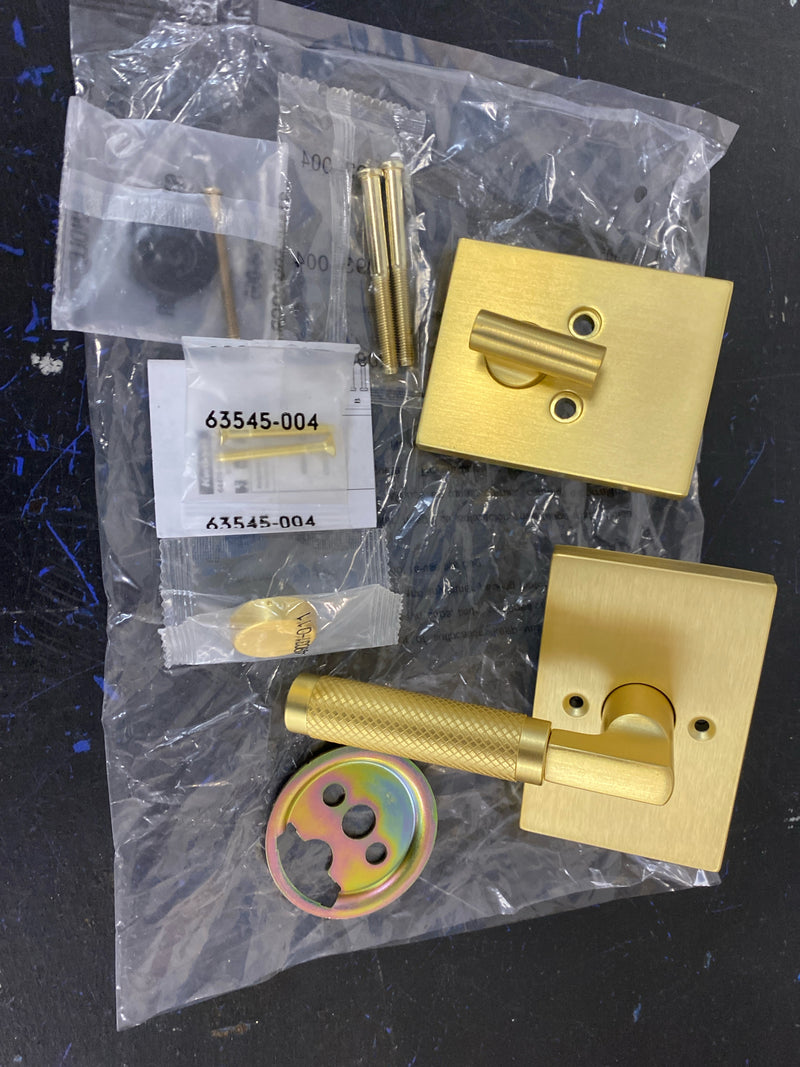Kwikset 971PVLRCT-4 Prava Lever Keyed Entry Interior Pack with Rectangle Rose for Handlesets - Satin Brass