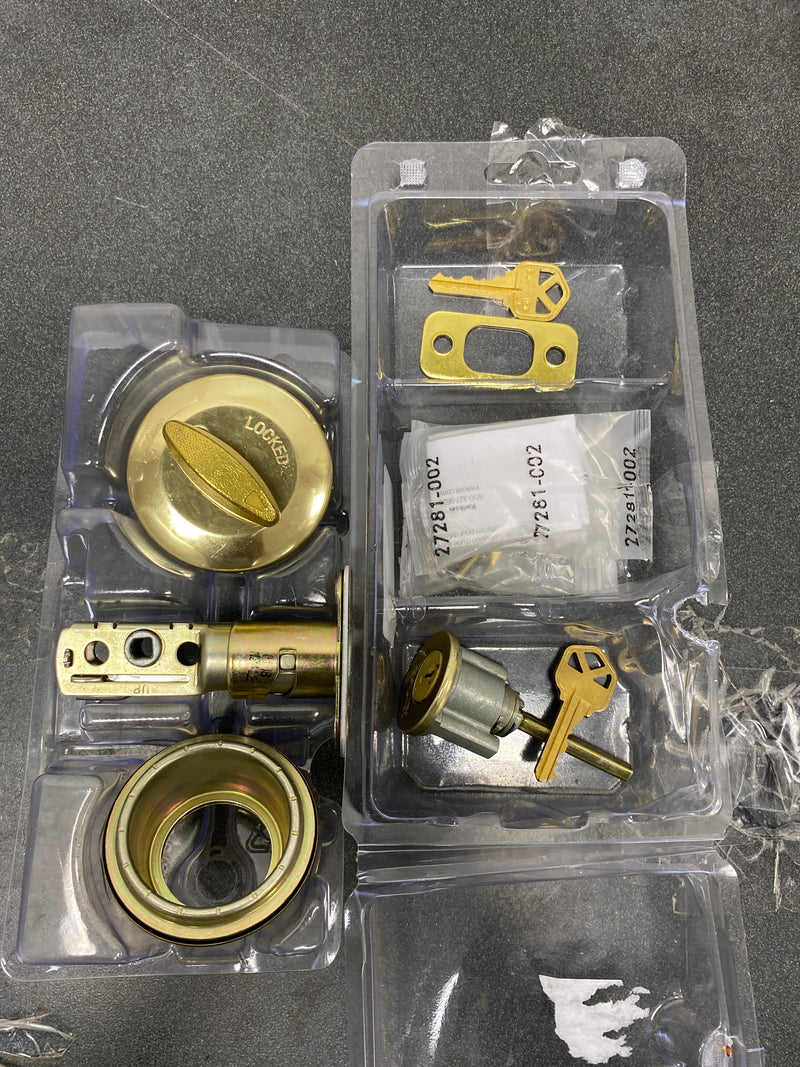 Kwikset T6603SMTCPRCALR 660 Polished Brass Single Cylinder Deadbolt featuring SmartKey Security and Microban Technology