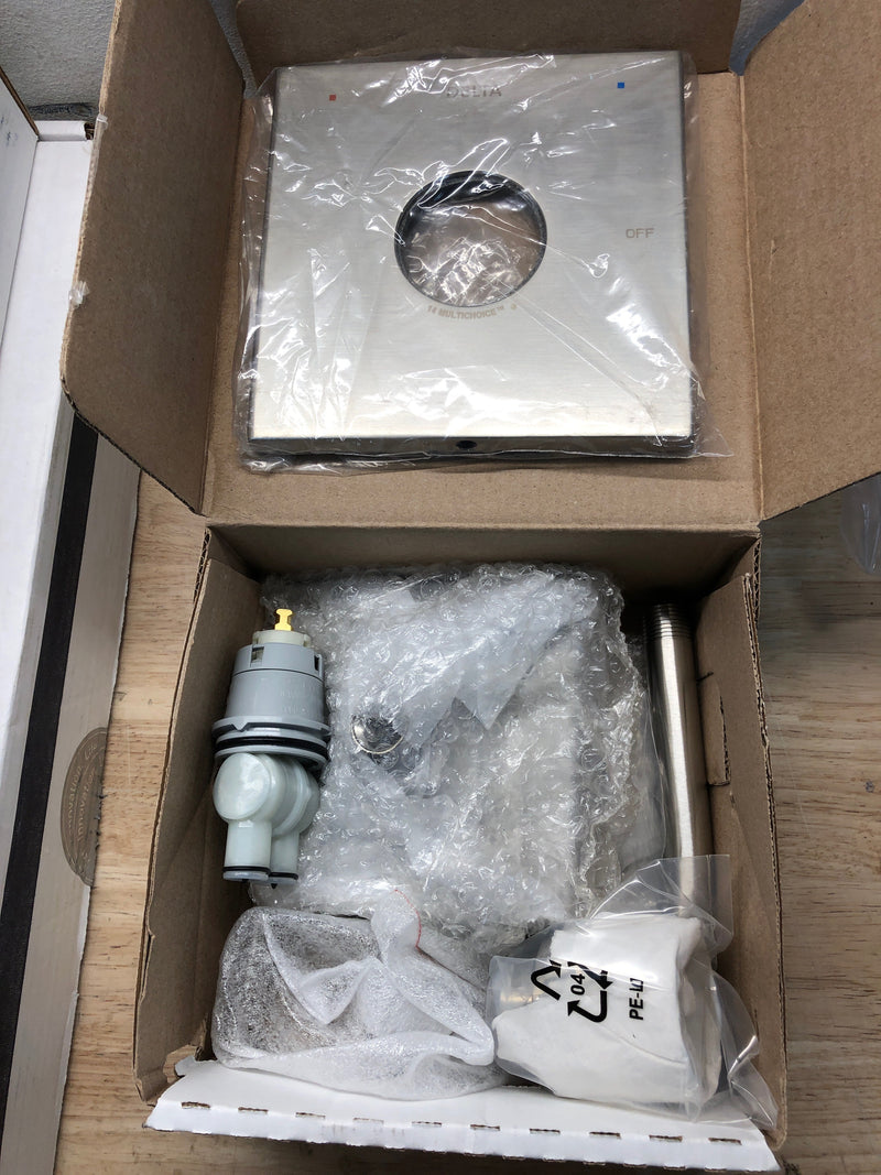 Delta T14267-SS Ara 1-Handle Shower Faucet Trim Kit in Stainless Featuring H2Okinetic (Valve Not Included)