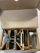 Baldwin PSSQUCFR150 Square Passage Door Lever Set with 5 Inch Rectangle Rose from the Reserve Collection - Satin Nickel