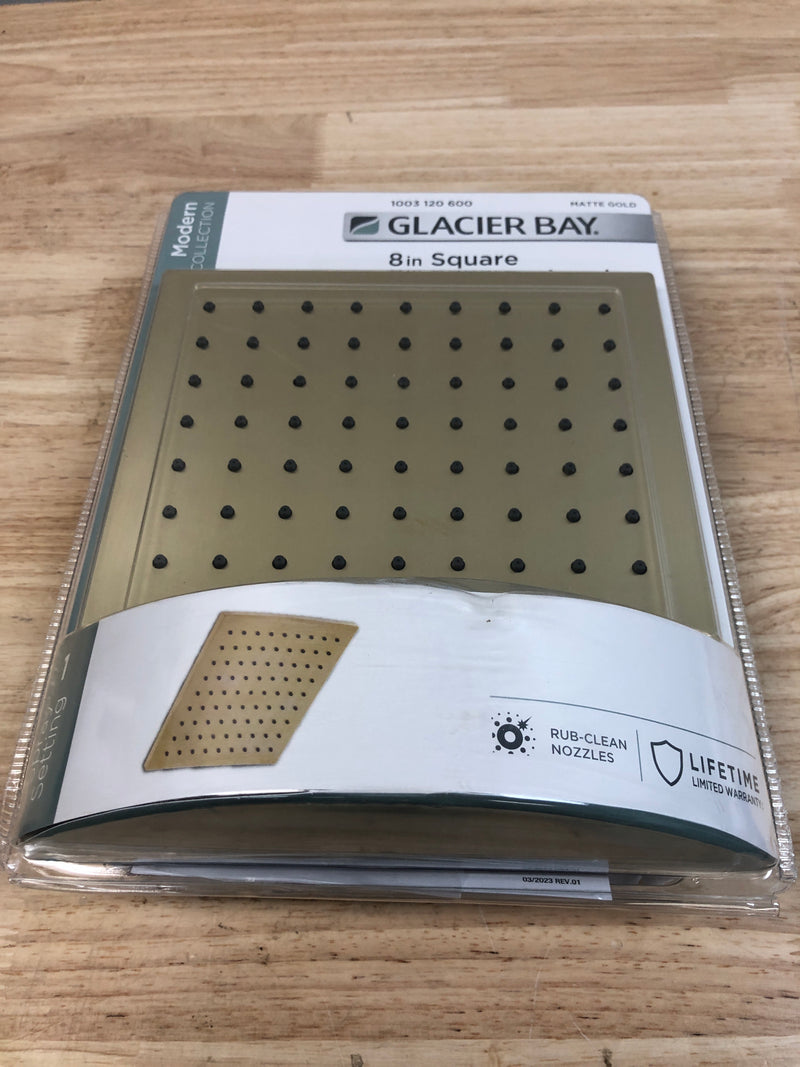 Glacier bay HD56081-X44405 Modern 1-Spray Pattern 8.8 in. Single Wall Mount Fixed Shower Head in Matte Gold