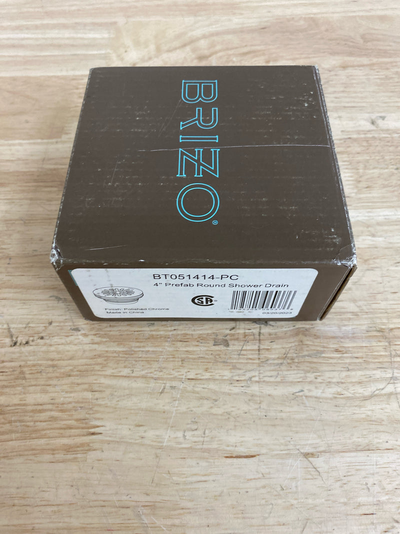 Brizo BT051414-PC 4" Prefab Round Shower Drain - Chrome