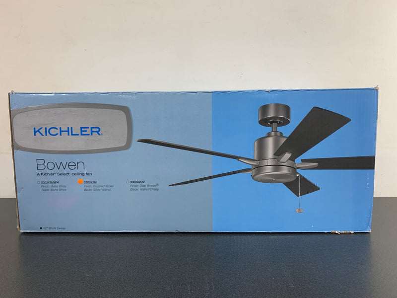 Kichler 330242NI Bowen 52" 5 Blade Ceiling Fan with Blades - Brushed Nickel