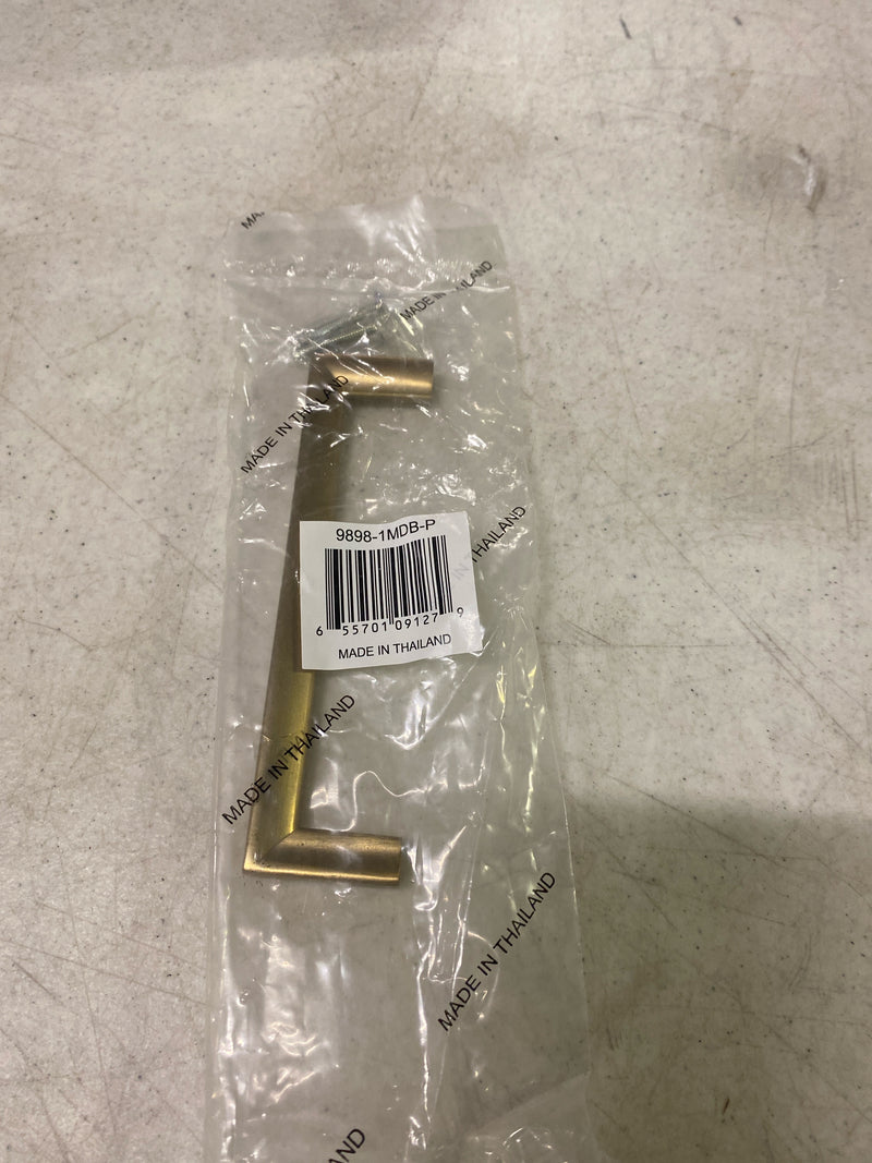 Berenson 9898-1MDB-P Metro 5-1/16" (128mm) Center to Center Modern Squared Corner Cabinet Handle / Drawer Pull from the Uptown Appeal Series - Modern Brushed Gold