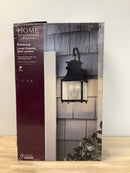 Home decorators collection 13654 Rainbrook 18 in. 2-Light Matte Black Outdoor Wall Light Fixture with Seeded Glass