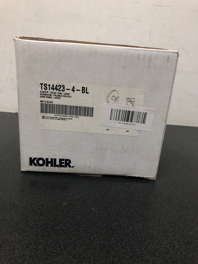 Kohler K-TS14423-4-BL Purist Pressure Balanced Valve Trim Only with Single Lever Handle - Less Rough In - Matte Black