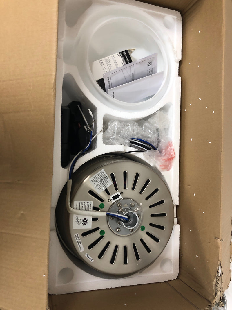 Westinghouse 7204600 Zephyr 2 Light 5 Blade LED Hanging Indoor Ceiling Fan with Reversible Blades, Light Kit, Remote Control and Downrod Included - Brushed Nickel