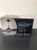 Hampton bay 4183 RT Wickford 1-Light Weathered Bronze Hardwired Outdoor Pendant with Clear Beveled Glass