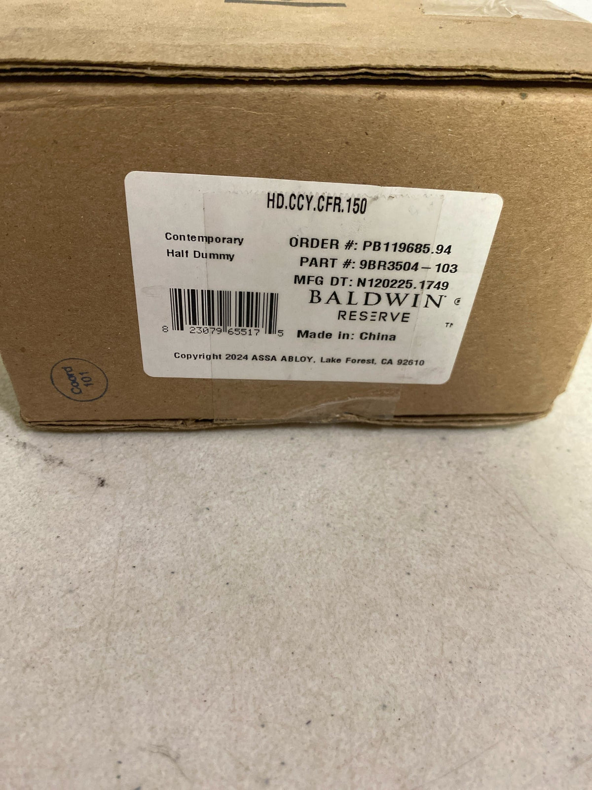 Baldwin HDCCYCFR150 Contemporary Crystal Non-Turning One-Sided Dummy Door Knob with Contemporary 5 Inch Rose from the Reserve Collection - Satin Nickel
