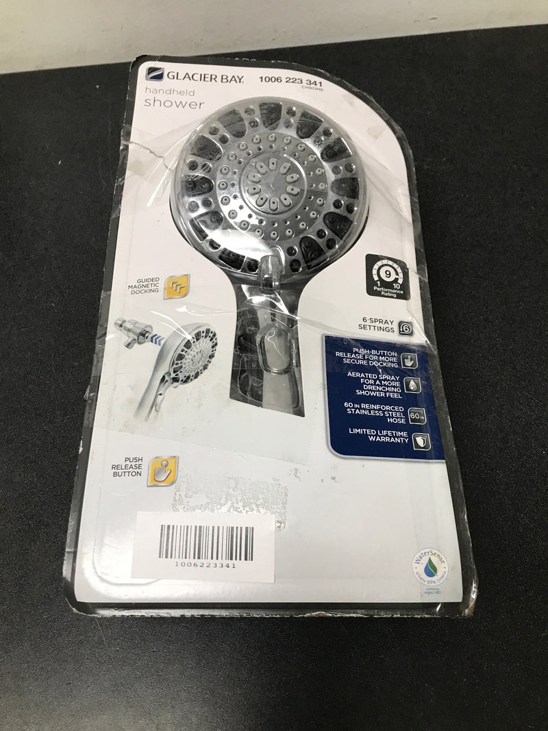 Glacier bay 8571101HC Push Release 6-Spray Wall Mount Handheld Shower Head 1.8 GPM in Chrome