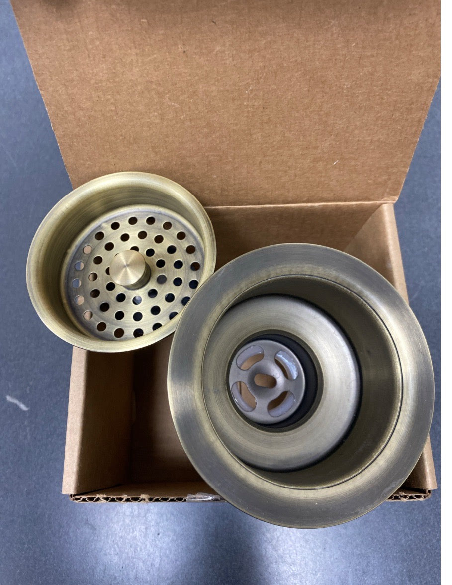 Brasstech 122LS/10 Basket Strainer Set for 3-1/2" Drain Openings - Satin Bronze (PVD)