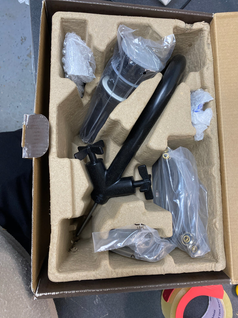 Signature hardware 484005 Vassor 8 in. Widespread Double Handle Bathroom Faucet in Matte Black