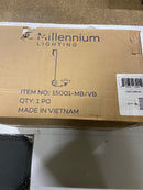 Millennium Lighting 15001-MB/VB Ellison 6" Tall Wall Sconce - Matte Black / Vintage Brass
