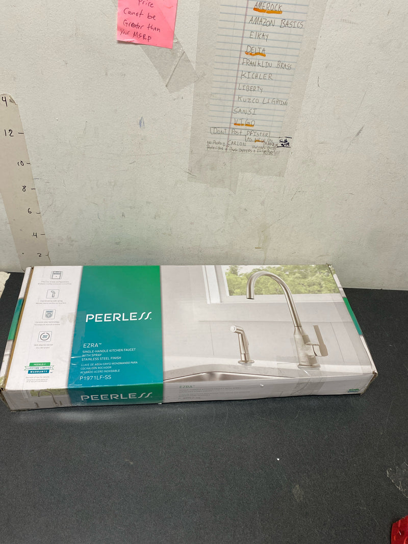 Peerless P1971LF-SS Ezra 1.5 GPM Single Hole Kitchen Faucet - Includes Escutcheon and Side Spray - Stainless