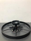 Oukaning HG-LMLZBY-4559 18 in. 6-Light Black Industrial Wagon Wheel Rustic Flush Mount Ceiling Light