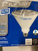 TCP LED17P38D30KNFL Single 17 Watt Frosted Dimmable PAR38 Medium (E26) LED Bulb - Narrow 3000K - White