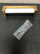 Sietto P-1801-SB Skyline 5 Inch Center to Center Handle Cabinet Pull with White Glass - Satin Brass