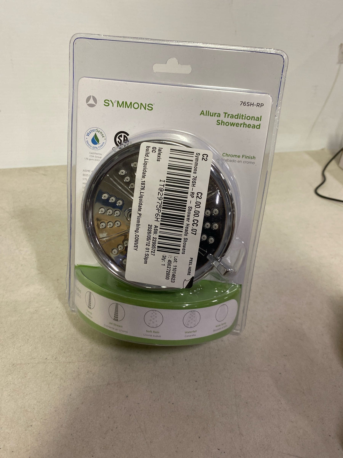 Symmons 76SH-RP Allura 1.75 GPM Multi Function Shower Head - Polished Chrome