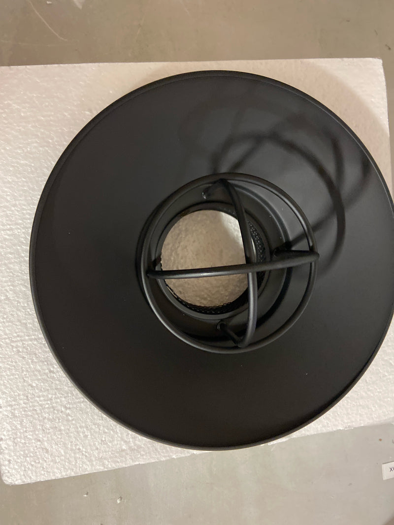 Globe electric 44233 Liam Matte Black Industrial Indoor/Outdoor 1-Light Wall Sconce with Frosted White Glass shade