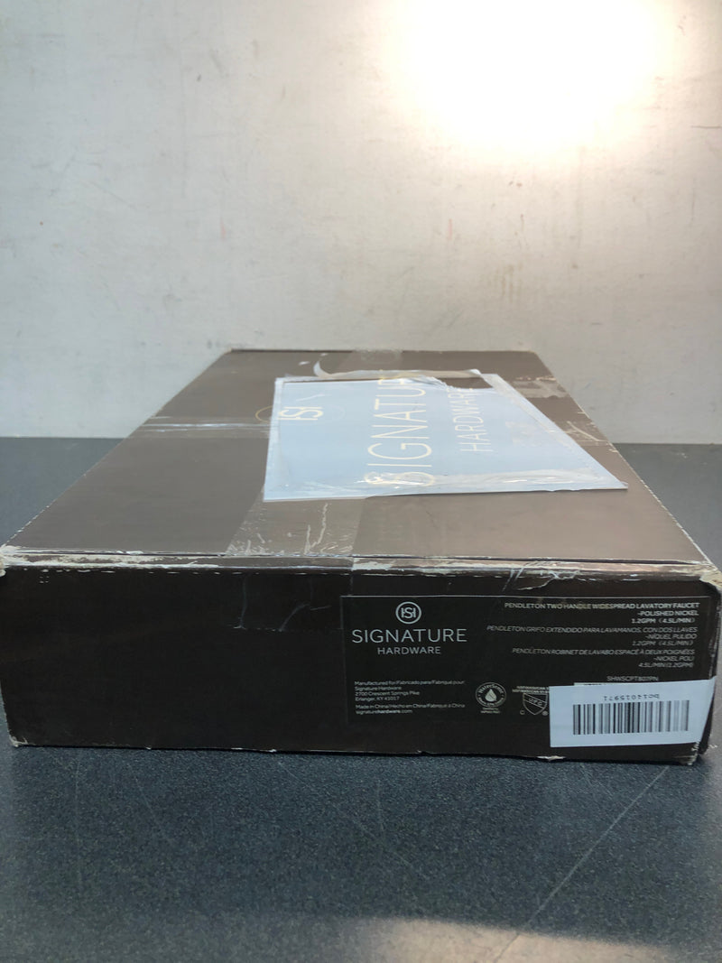 Signature Hardware SHWSCPT807PN Pendleton 1.2 GPM Widespread Bathroom Faucet with Pop-Up Drain Assembly - Polished Nickel