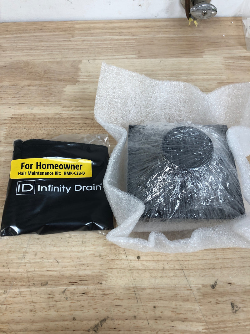 Infinity Drain LT5-2 SS 5"x5" LT5 Tile Drain Strainer-2" Throat in Satin Stainless