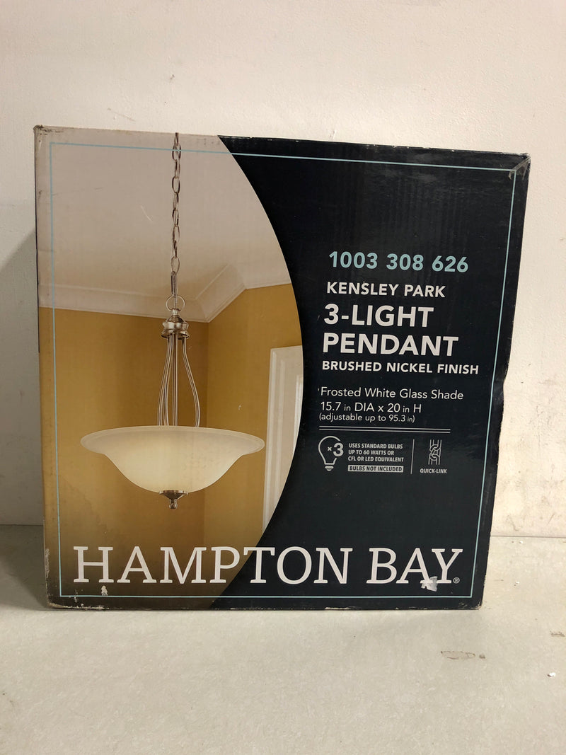 Hampton bay EFG8913L-2 Kensley Park 3-Light Brushed Nickel Pendant