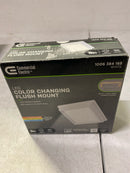 Commercial Electric Low Profile 5 in. White Square LED Flush Mount with Night Light Feature J-Box Compatible Dimmable 500 Lumens (4-Pack)