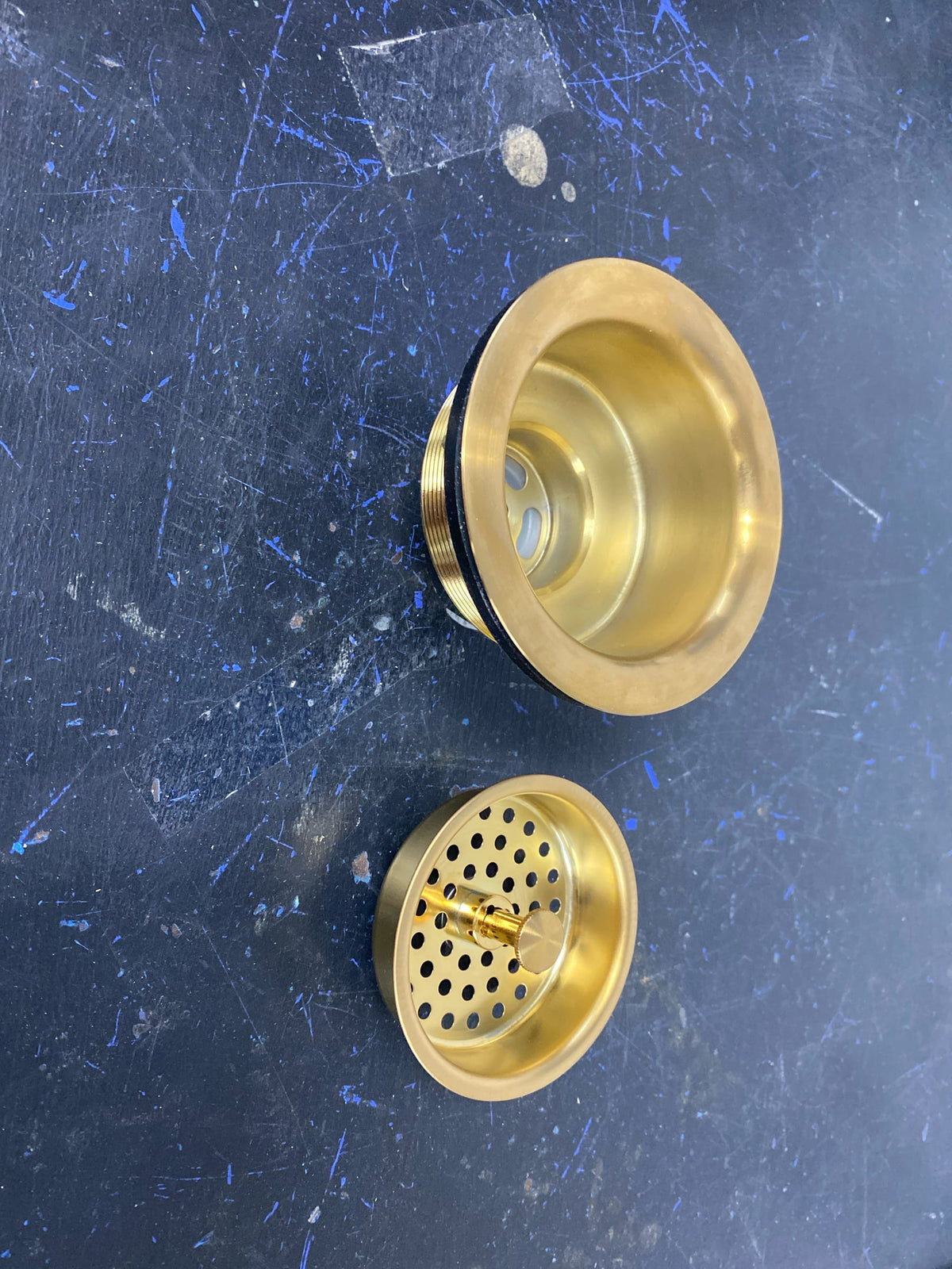 Signature Hardware SH171BG 3-1/2" Basket Strainer for Sinks up to 1" Thick - Brushed Gold