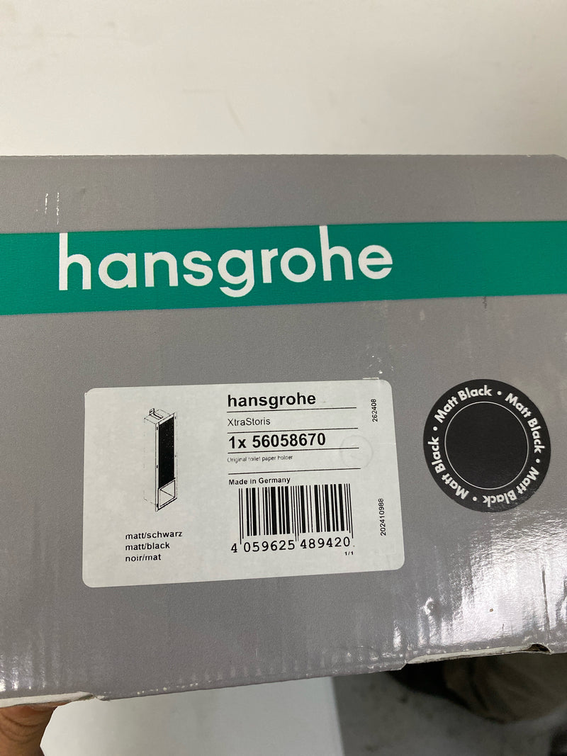 Hansgrohe 56058670 XtraStoris Original Recessed Toilet Paper Holder - Matte Black