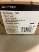 Baldwin 853850562RH Soho Right Handed Sectional Single Cylinder Keyed Entry Handleset with 5485V Interior Lever from the Estate Collection - Satin Nickel