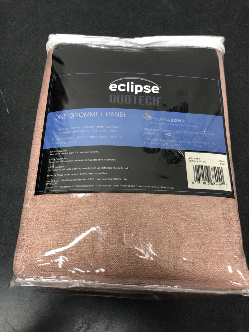1pc 40"x95" blackout celeste draft stopper curtain panel blush - eclipse