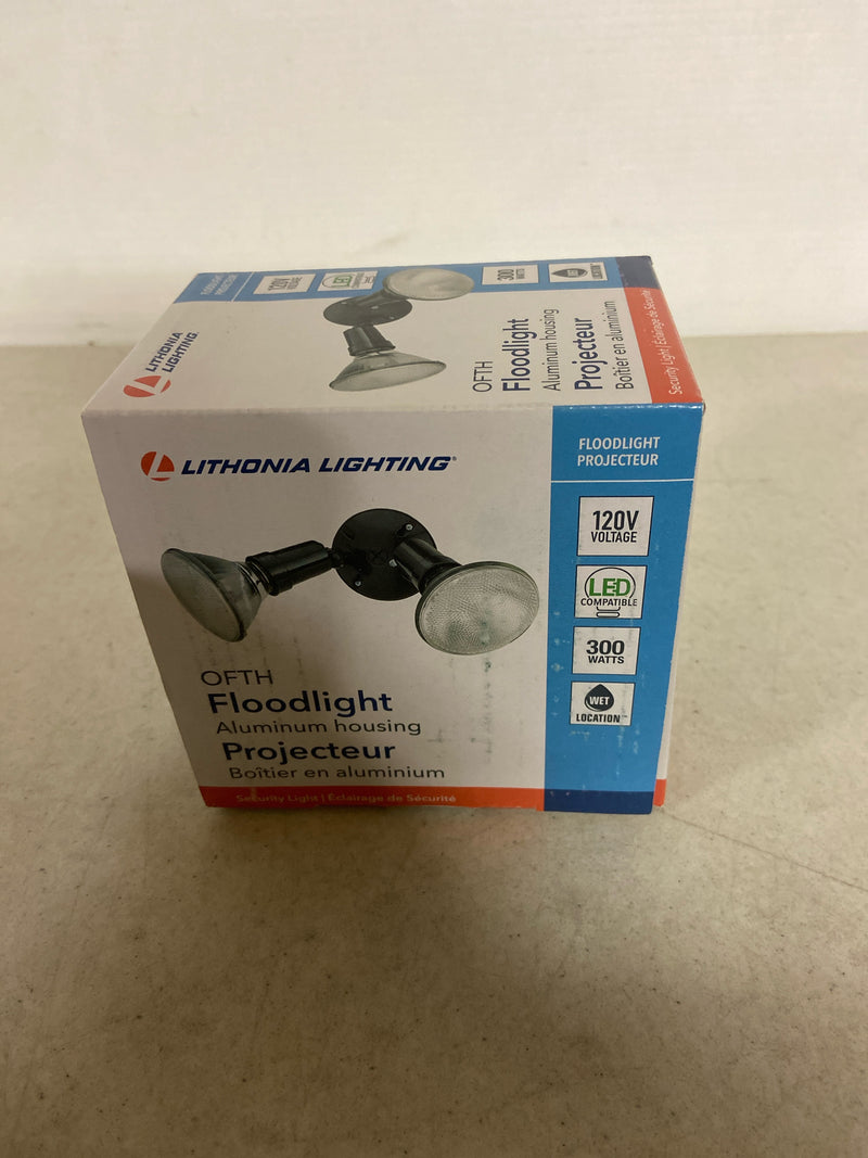 Lithonia lighting OFTH 300PR 120 DDB M12 Contractor Select OFTH 150-Watt 2-Light Dark Bronze Outdoor Flood Light