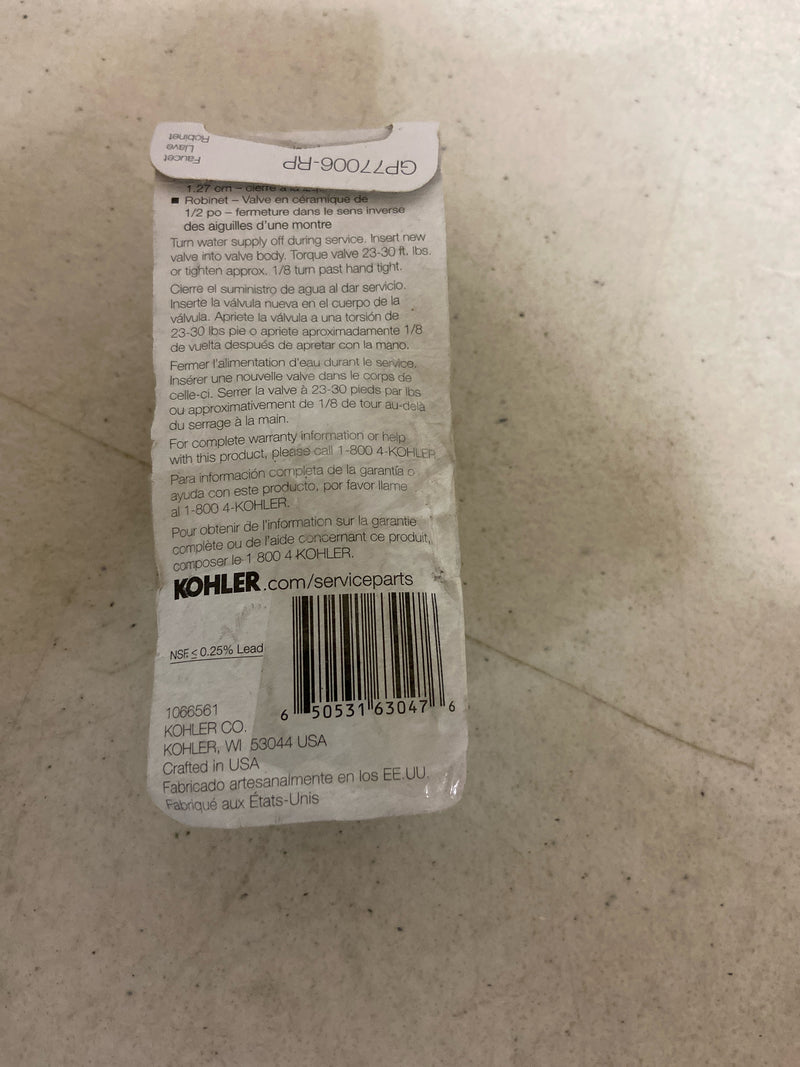Kohler GP77006-RP Cold Ceramic Cartridge in Metallic