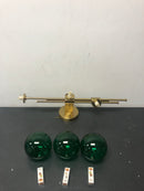 Oukaning HG-HJWJL-5207 3-Light Postmodern Creative Personality Gold Metal Globe Wall Sconce Bedside Lampwith Green bubble Glass Shade