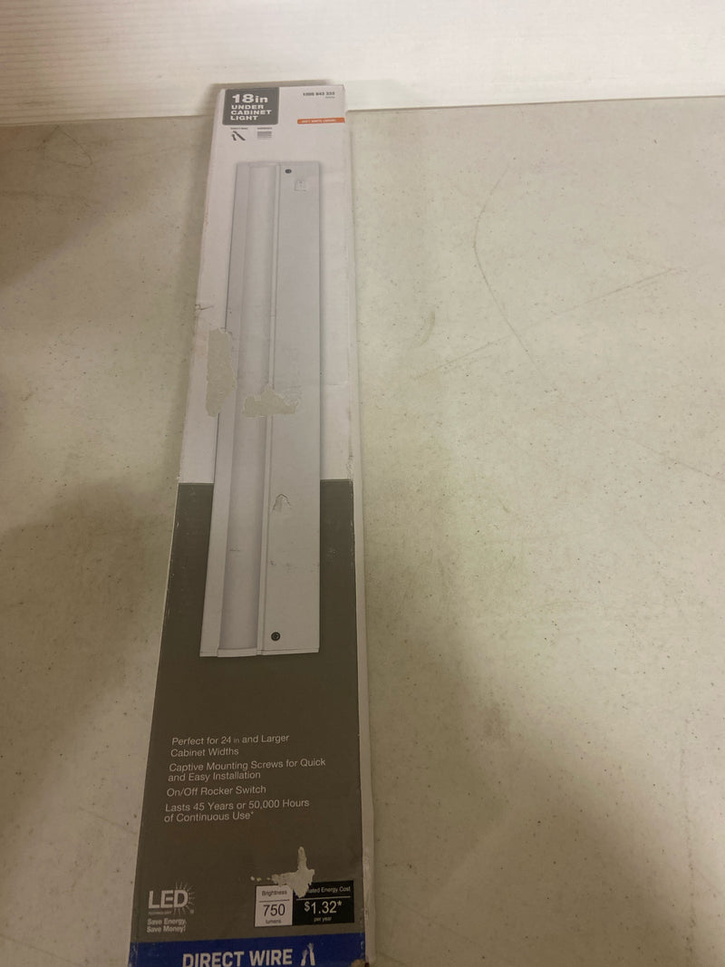 Private brand unbranded MU02c750-18in 18 in. Hardwired White Integrated LED Under Cabinet Light