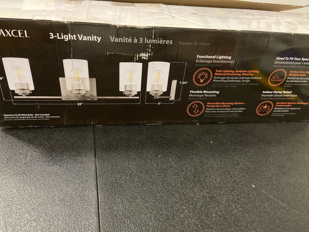 Vaxcel Lighting W0528 Park Ridge 3 Light 22" Wide Vanity Light - Satin Nickel